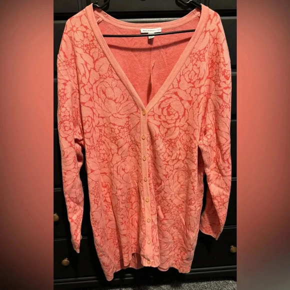 Isaac Mizrahi Choice Pattern Jacquard Cardigan 2XLarge New - Picture 1 of 7